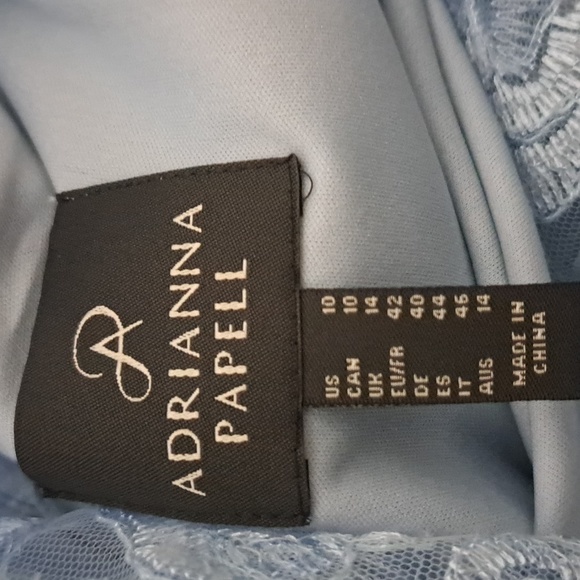 Adrianna Pappell Justina Blue Lace Knite Crepe Gown in Clearwater - Picture 10 of 11